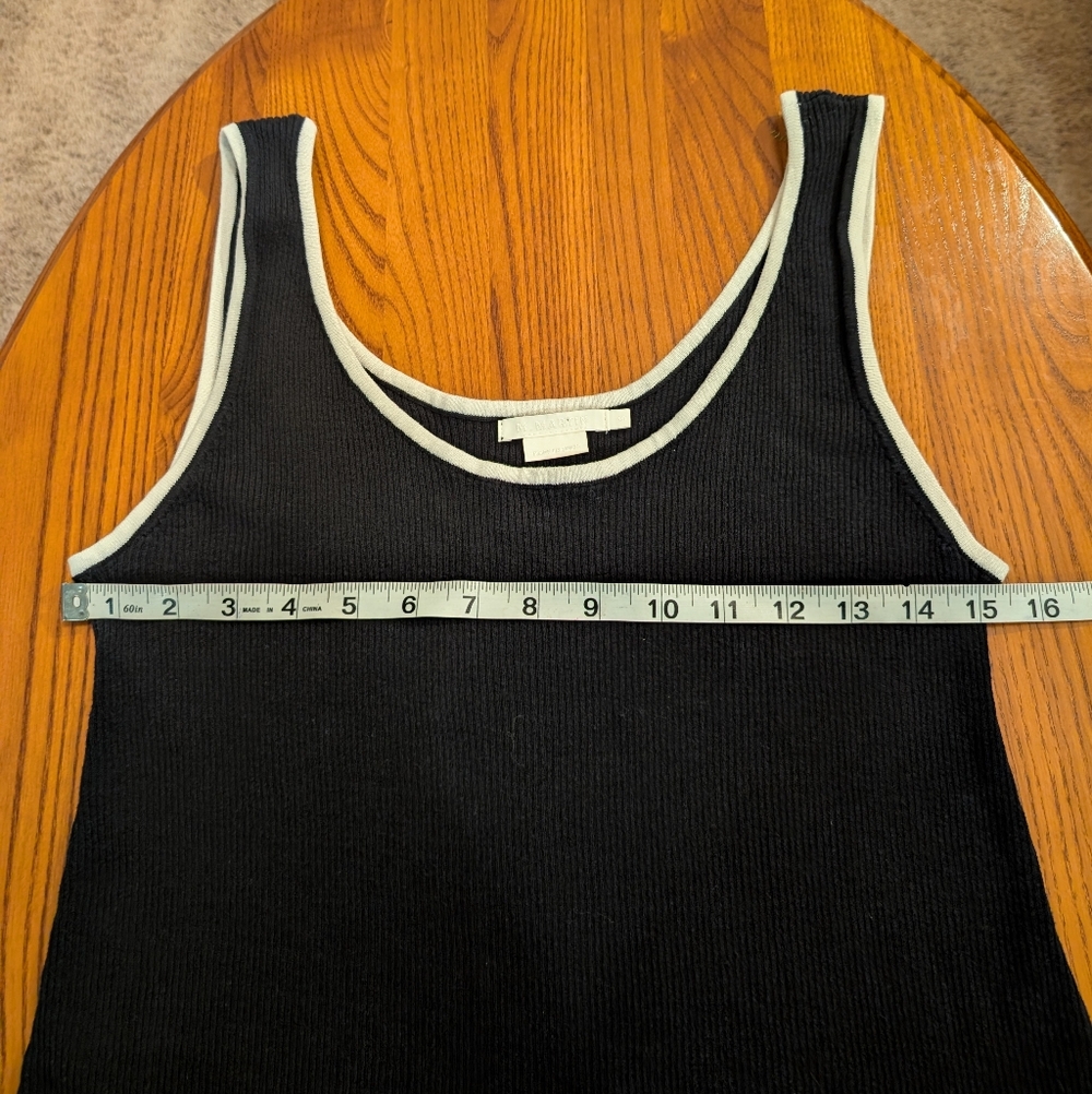 Silk Blend Black and White Sleeveless Knit Dress - Size S - Picture 3 of 8